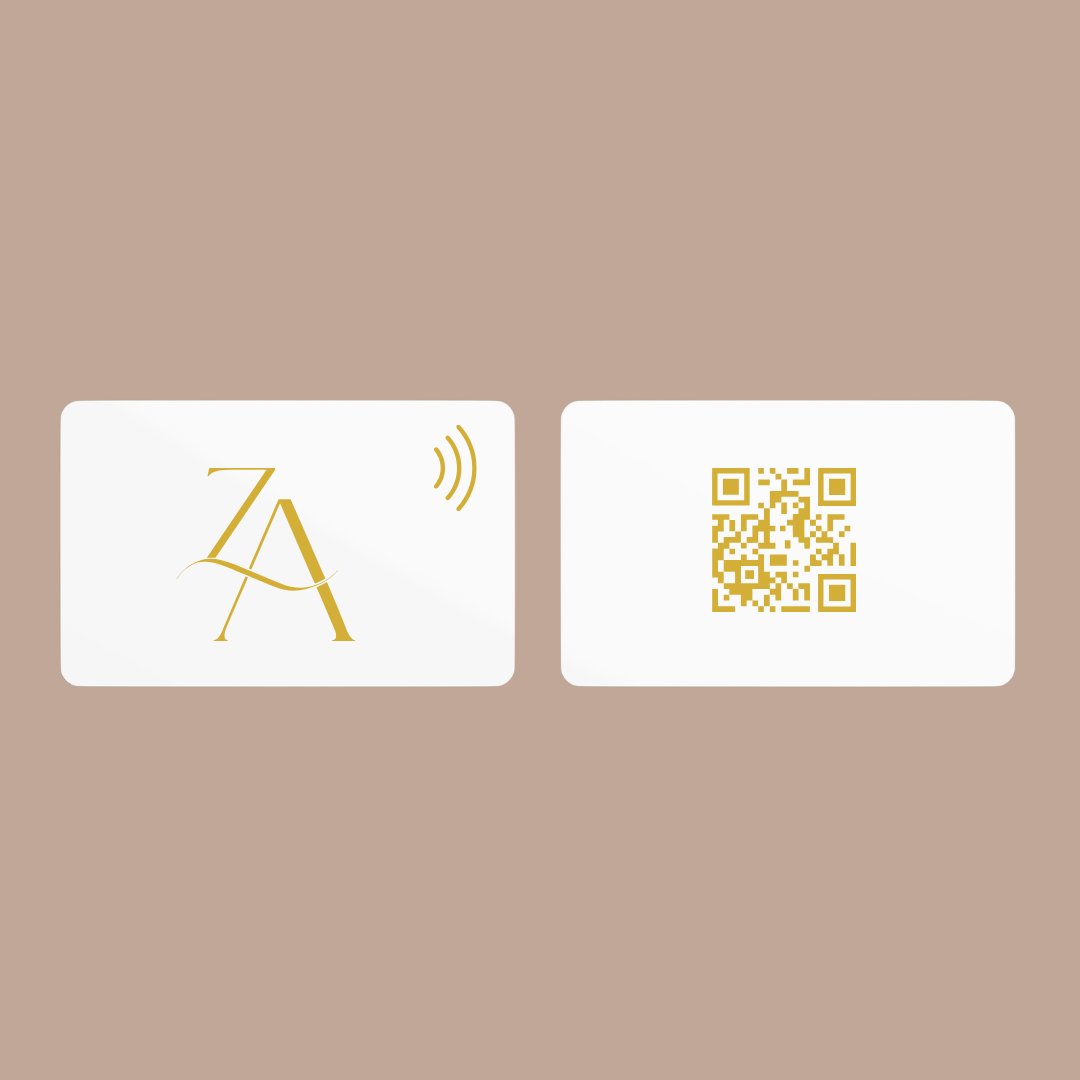 White with Gold Metallic Printed NFC Business Card - Image 4